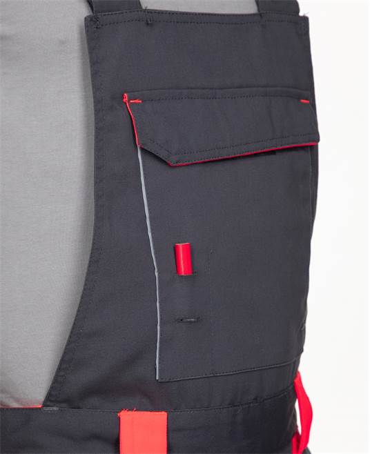 Pantaloni de lucru cu pieptar ARDON®NEON – Gri-roșu – imaginea 6
