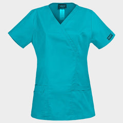 CHEROKEE WRAP PETROL DESCHIS WWE4728 Tunică medicală pentru femei