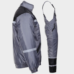 Costum de lucru impermeabil pentru iarnă, geacă + salopetă, Collins Grey