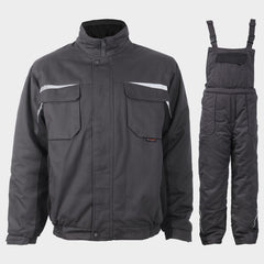 Costum de lucru pentru iarnă, bumbac 100%, termoizolant, hidrofob, Kastor Grey Cotton