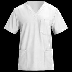 NOBBY ALB Tunica medicală pentru bărbați