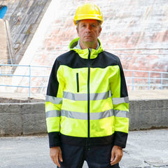 Jachetă softshell reflectorizantă, impermeabilă, cu căptușeală din fleece, Nobel 2.0 Yellow