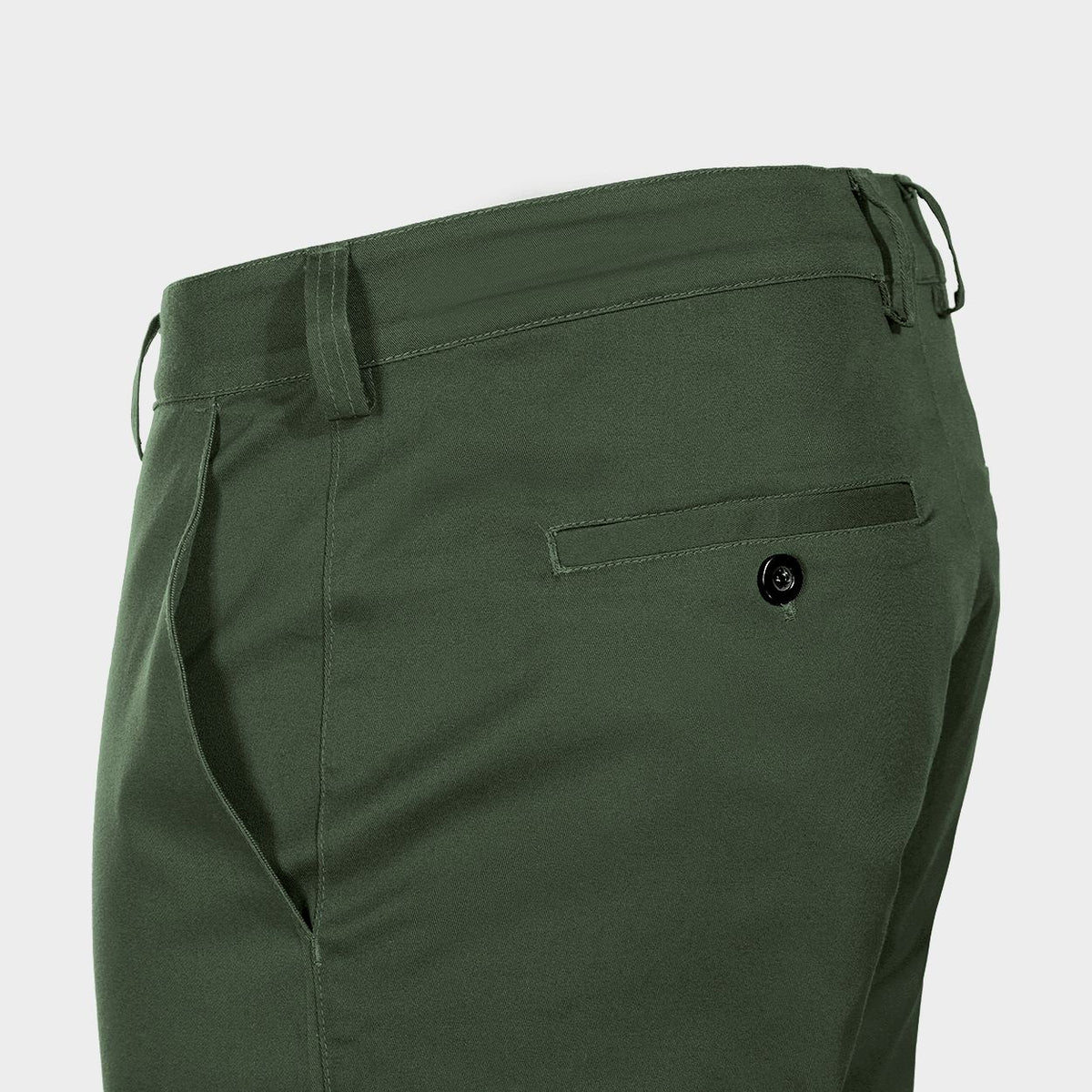 Pantaloni sport-eleganți STENSO CHINO VERDE ÎNCHIS DESCHIS