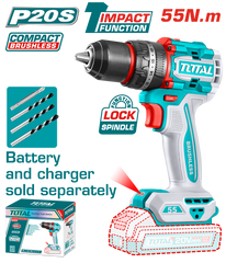 TOTAL - MASINA DE GAURIT CU PERCUTIE - 20V - 55N.m MOTOR FARA PERII (NU INCLUDE ACUMULATOR)