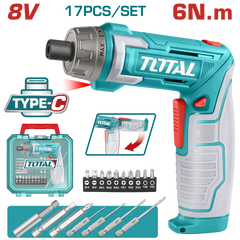 TOTAL - SURUBELNITA 8V LI-ION +ACCESORII, INCARCARE USB