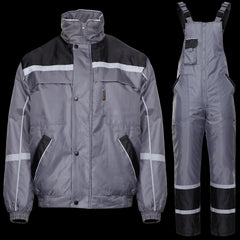 Costum de lucru impermeabil pentru iarnă, geacă + salopetă, Collins Grey