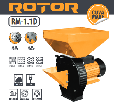 RM-1.1D moara electrica ROTOR, produsul contine taxa tv 5.5 ron, 18.3 kg