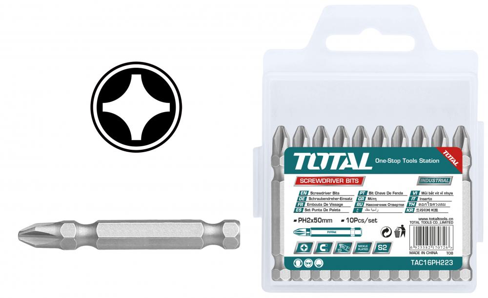 TOTAL - BIT - PH2/ 50MM/ 10 BUC / SET (INDUSTRIAL)