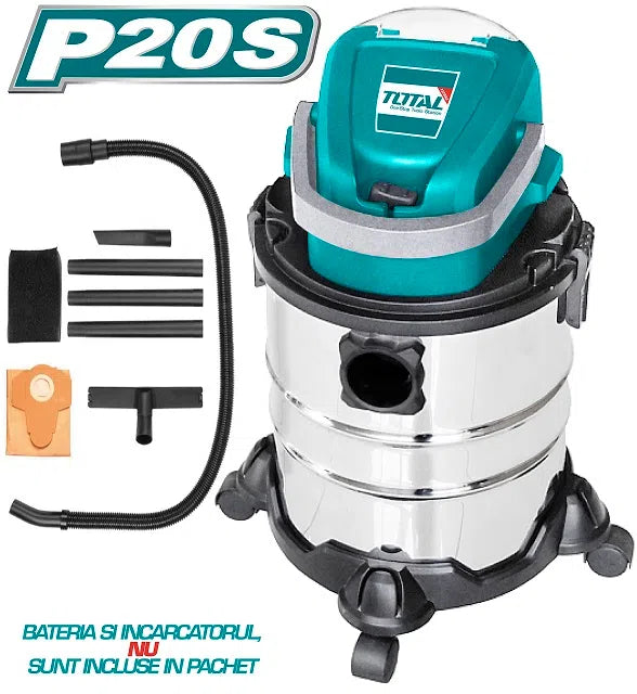 TOTAL - Aspirator 20L - 8.0KPA - Li-Ion - 20V New