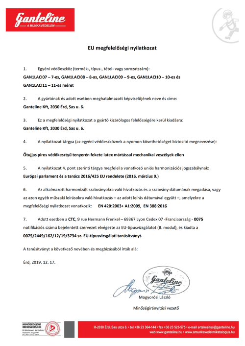 Mănuși de protecție COVERGUARD GAN1LACI
