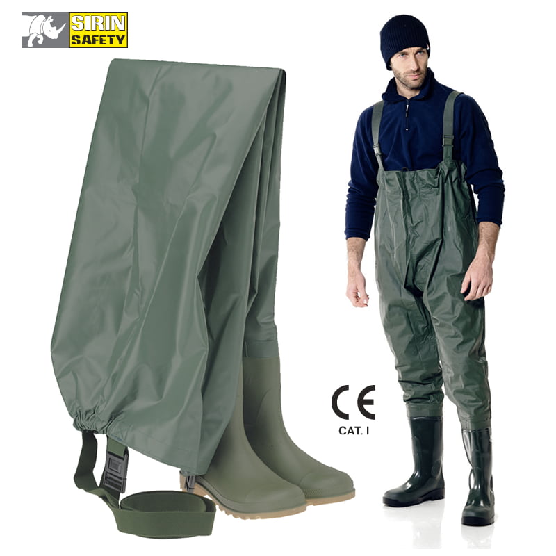 Cizme de protecție SIRIN PVC sold cu pieptar WADERS S5 SRC
