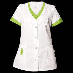 ALEGRA ALB/VERDE DESCHIS Tunică medicală pentru femei