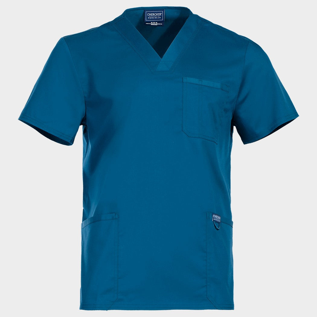 CHEROKEE V-NECK CARIBBEAN BLUE WWE670 Tunică medicală de bărbat