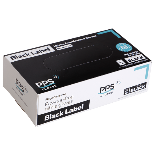 Mănuși de unică folosință din nitril - 100 buc. STENSO PPS NITRILE BLACK PF