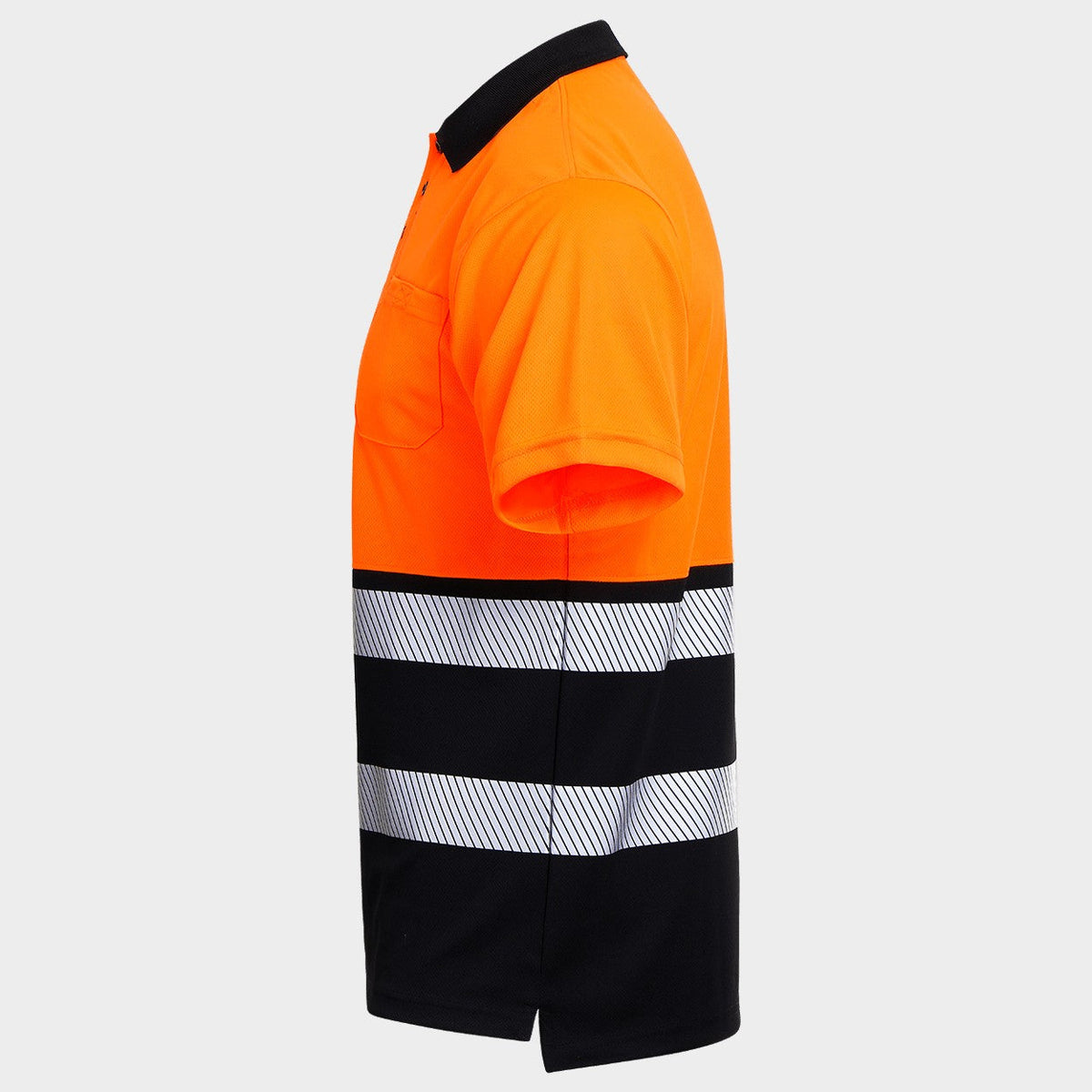 Polo tricou reflectorizant STENSO PRISMA HV PORTOCALIU/NEGRU
