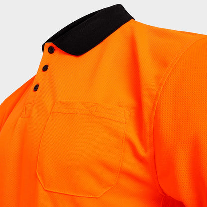Polo tricou reflectorizant STENSO PRISMA HV PORTOCALIU/NEGRU