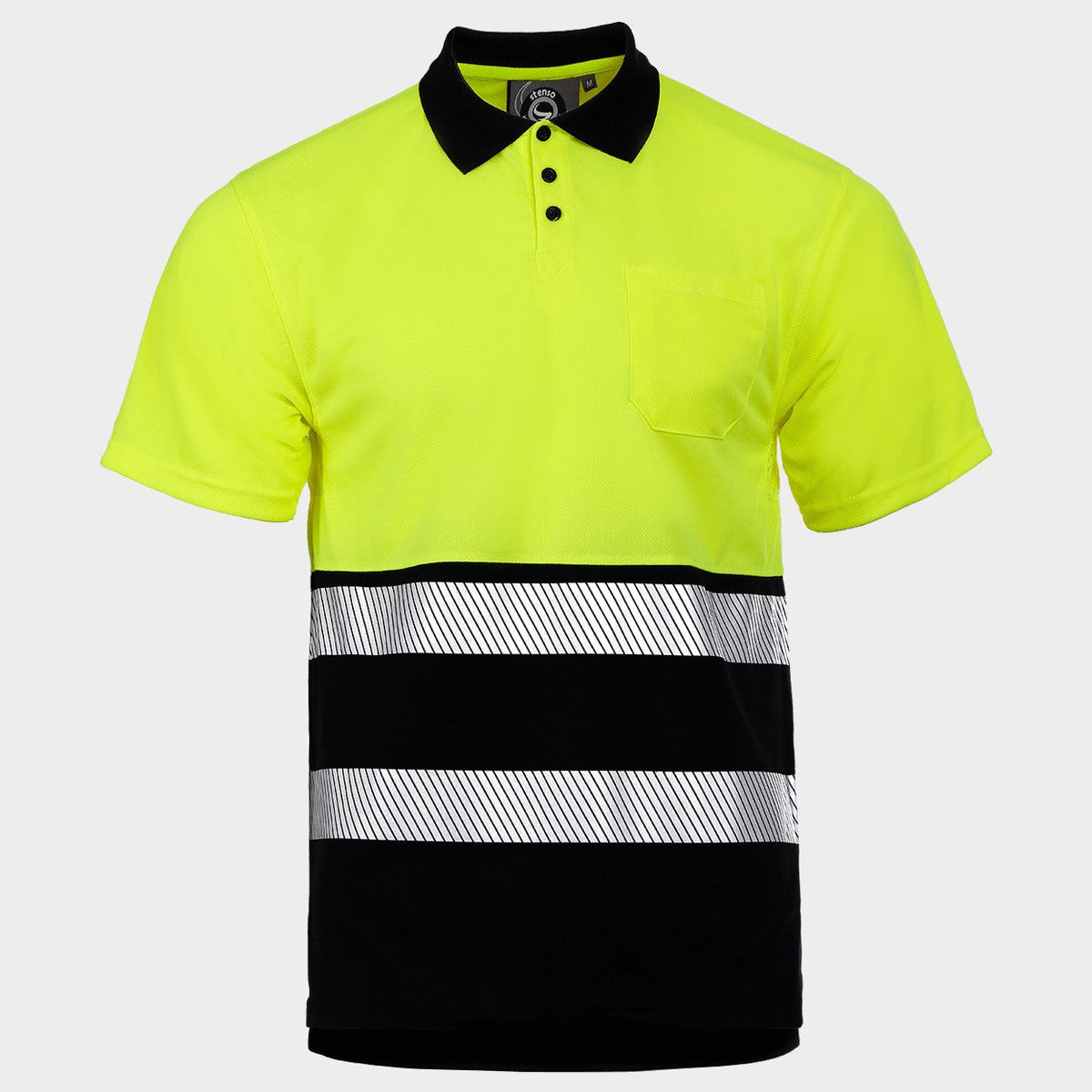 Polo tricou reflectorizant STENSO PRISMA HV GALBEN/NEGRU
