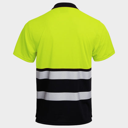 Polo tricou reflectorizant STENSO PRISMA HV GALBEN/NEGRU