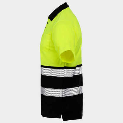Polo tricou reflectorizant STENSO PRISMA HV GALBEN/NEGRU