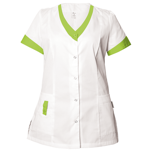 Tunică medicală pentru femei BEUNIQUE ALEGRA ALB/VERDE DESCHIS