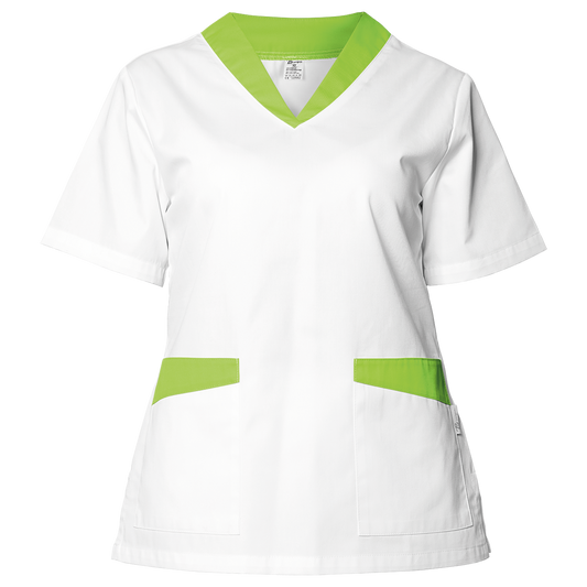 Tunică medicală pentru femei BEUNIQUE FABIANA ALB/VERDE DESCHIS