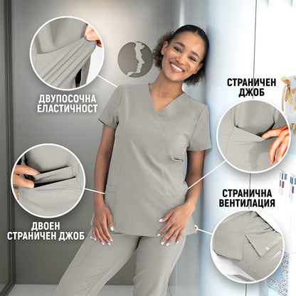 Tunica medicală de damă BEUNIQUE NOBBY GRI DESCHIS