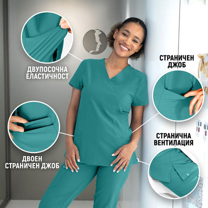 Tunica medicală de damă BEUNIQUE NOBBY TURCOAZ