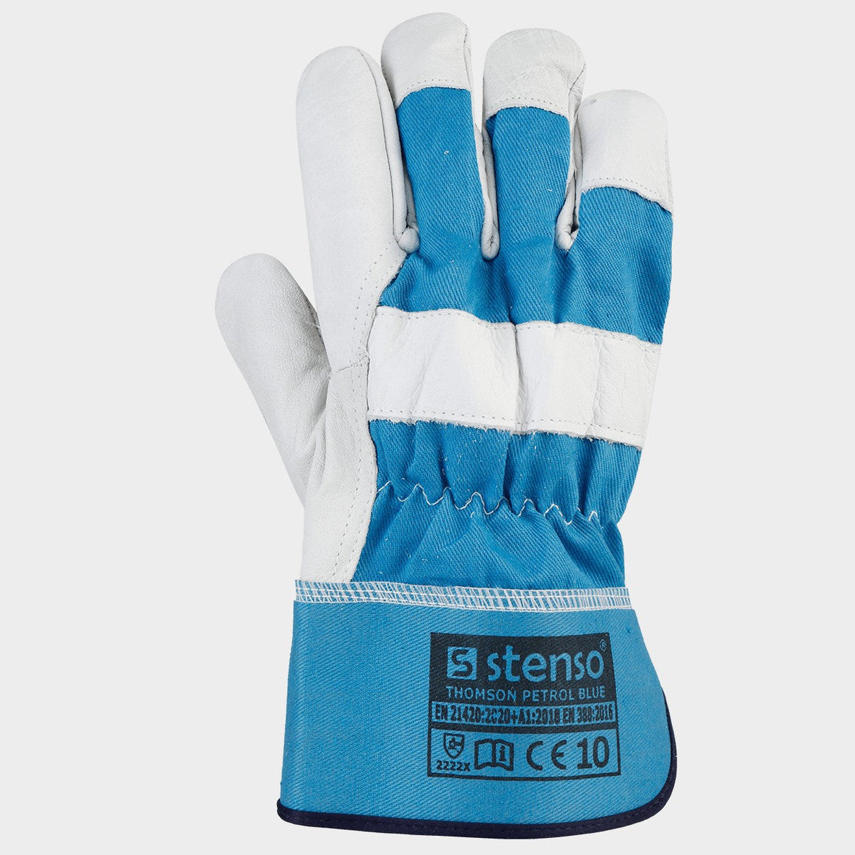 Mănuși din piele și material textil STENSO THOMSON ALBASTRU PETROL