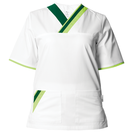 Tunică medicală BEUNIQUE MARCEL ALB/VERDE