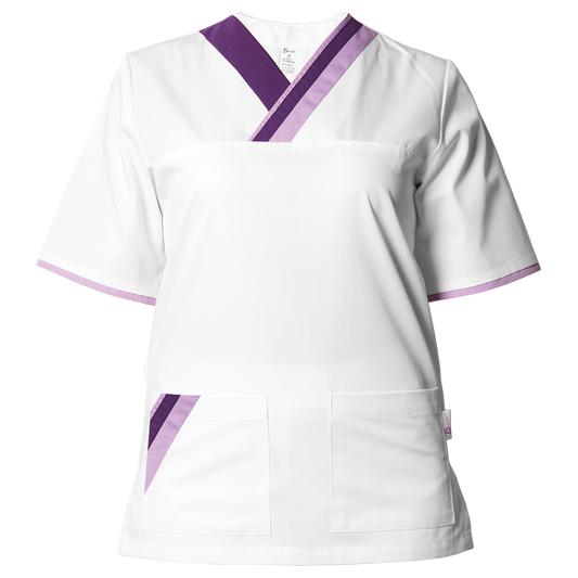 Tunică medicală BEUNIQUE MARCEL ALB/VIOLET