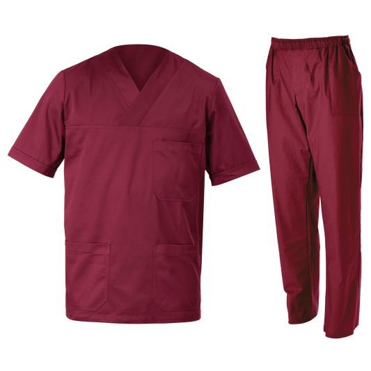 Tunică medicală cu pantaloni M3 BEUNIQUE BORDEAUX