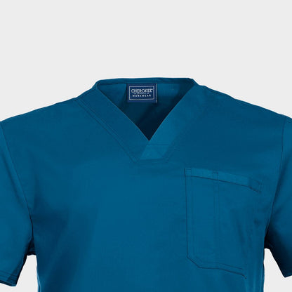 Tunică medicală de bărbat CHEROKEE V-NECK CARIBBEAN BLUE WWE670