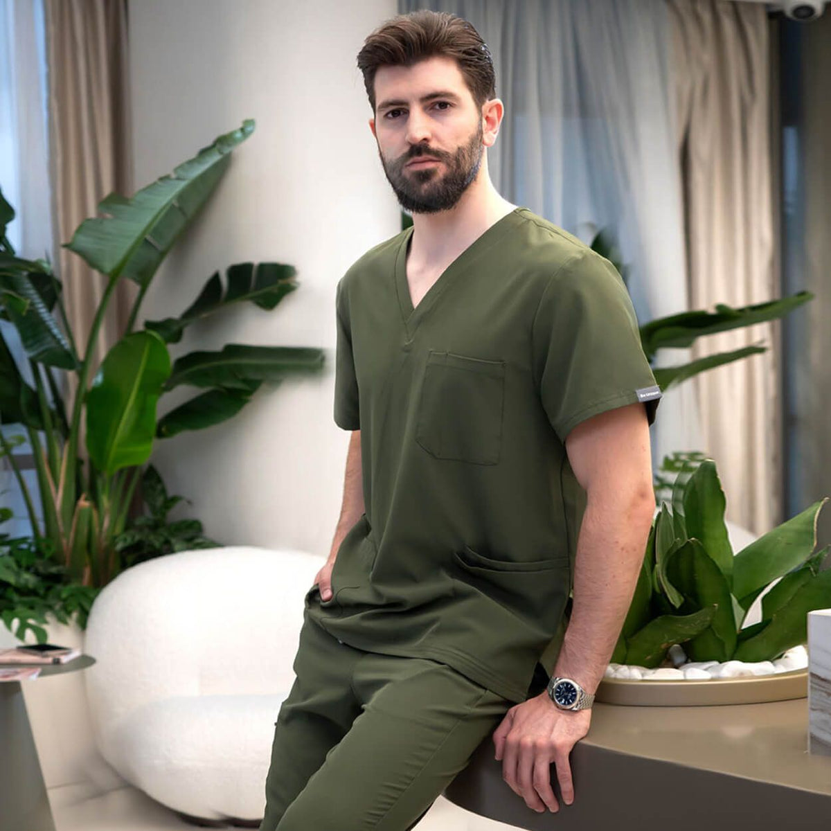 Tunica medicală pentru bărbați BEUNIQUE NOBBY VERDE