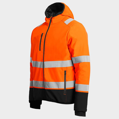 Jachetă de lucru căptușită STENSO REEF PAD HV SOFTSHELL ORANGE