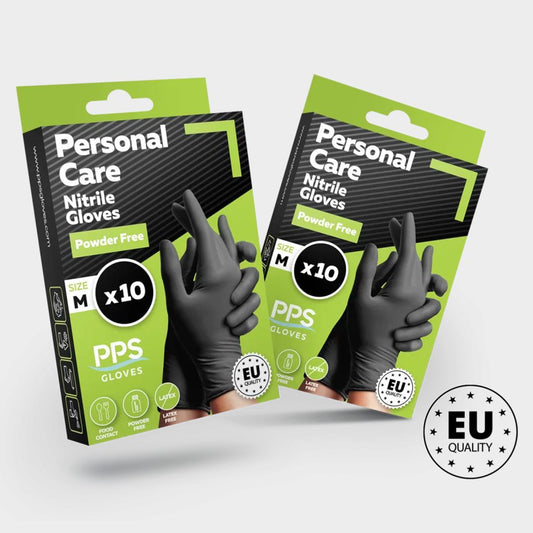 Mănuși din nitril fără pudră STENSO PPS PERSONAL CARE PF BLACK