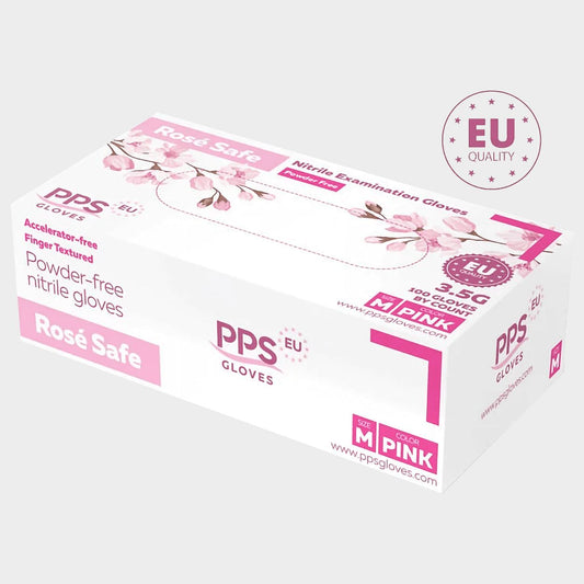 Mănuși de nitril fără pudră STENSO PPS ROSE SAFE PF