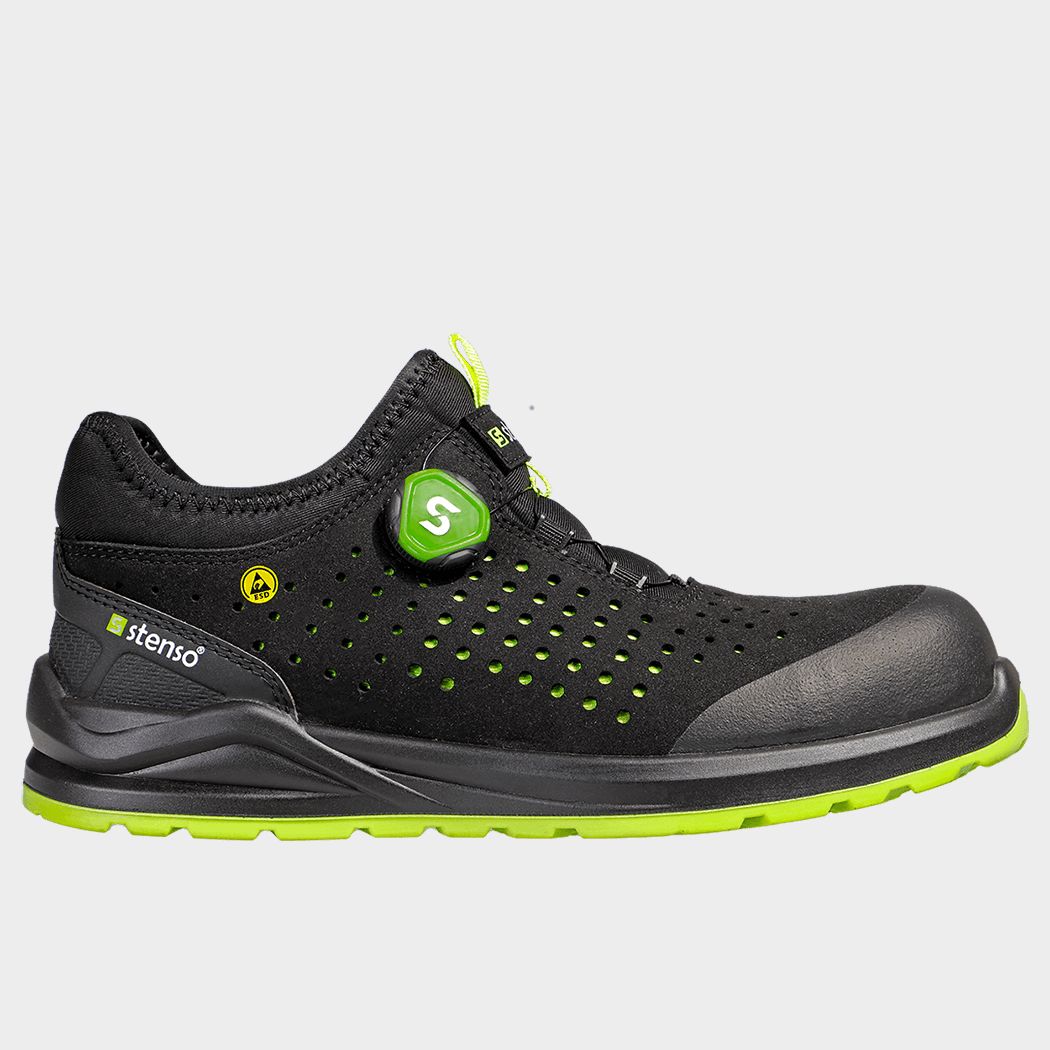 Pantofi de siguranță STENSO JETT S1PS ESD NEGRU/VERDE