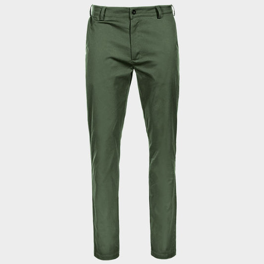 Pantaloni sport-eleganți STENSO CHINO VERDE ÎNCHIS DESCHIS