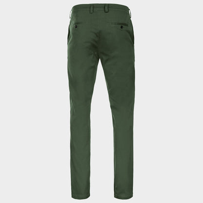 Pantaloni sport-eleganți STENSO CHINO VERDE ÎNCHIS DESCHIS