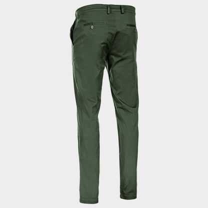 Pantaloni sport-eleganți STENSO CHINO VERDE ÎNCHIS DESCHIS