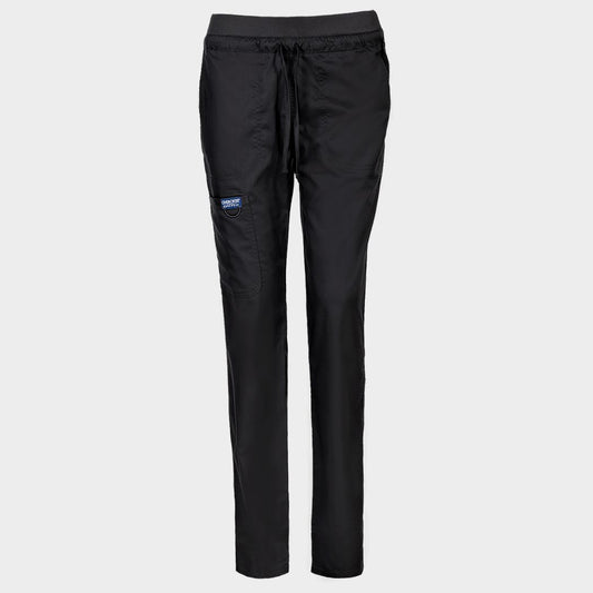 Pantaloni medicali de damă CHEROKEE MR TAPERED NEGRU WWE105