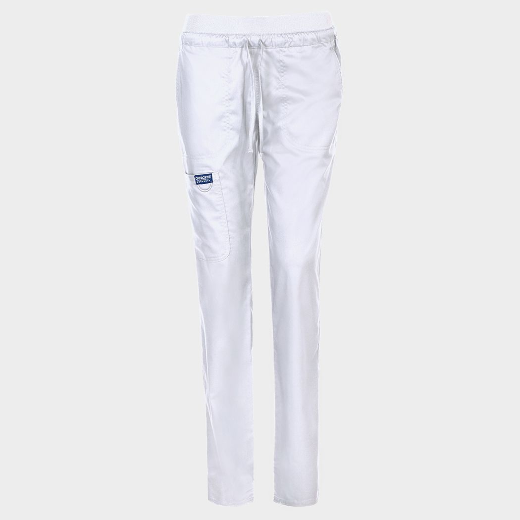 Pantaloni medicali de damă CHEROKEE MR TAPERED ALB WWE105