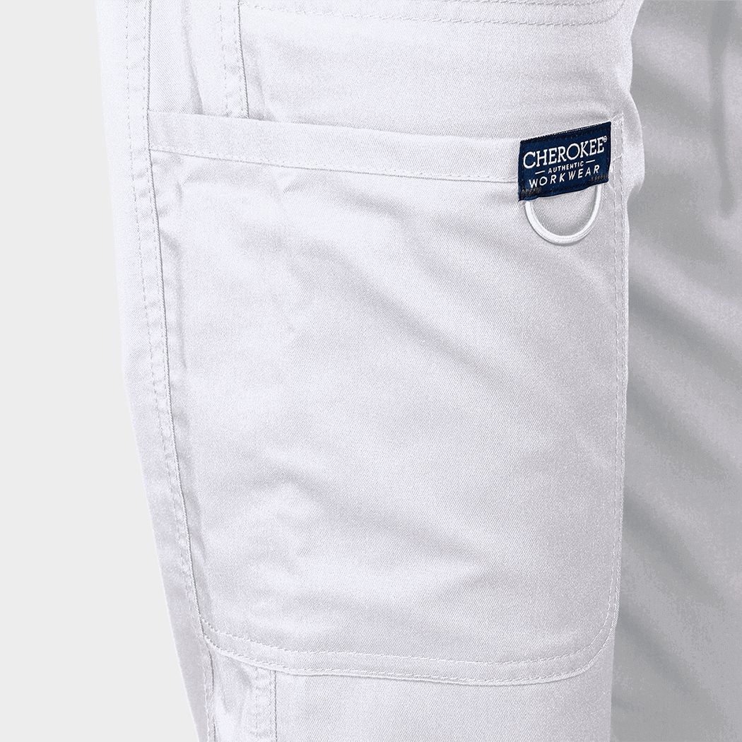 Pantaloni medicali de damă CHEROKEE MR TAPERED ALB WWE105