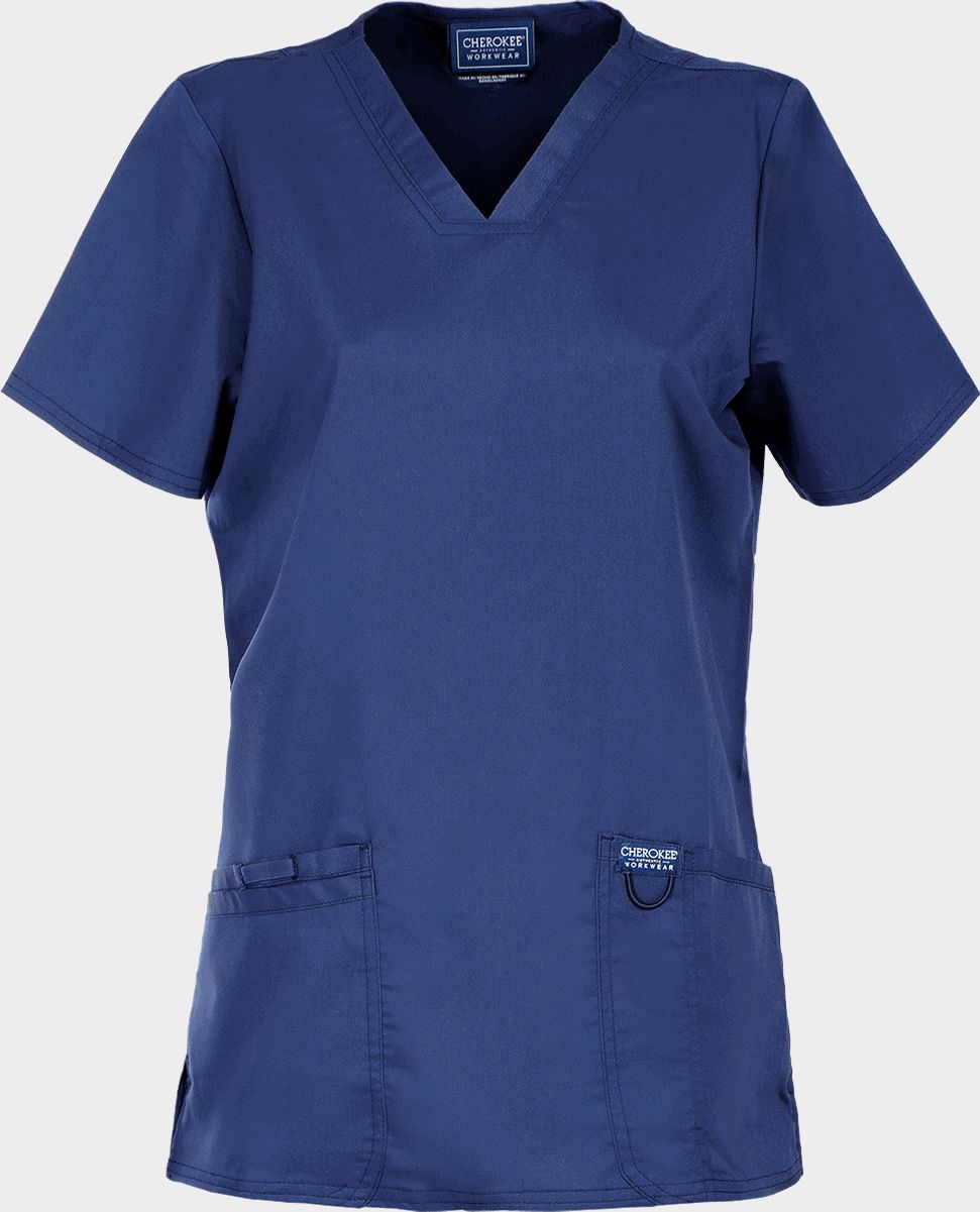 Tunică medicală de damă CHEROKEE V-NECK ALBASTRU ÎNCHIS WWE620
