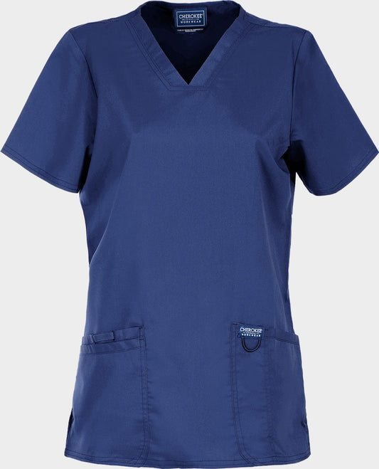 Tunică medicală de damă CHEROKEE V-NECK ALBASTRU ÎNCHIS WWE620