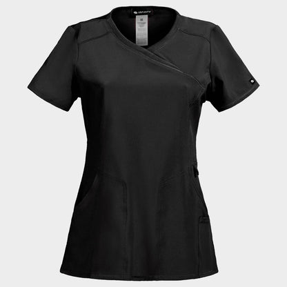 Tunică medicală pentru femei CHEROKEE WRAP NEGRU CKE2625A