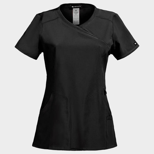 Tunică medicală pentru femei CHEROKEE WRAP NEGRU CKE2625A