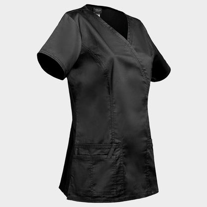 Tunică medicală pentru femei CHEROKEE WRAP NEGRU WWE4728