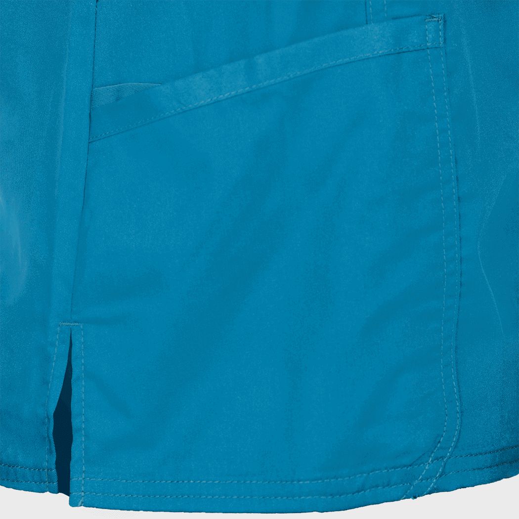 Tunică medicală de damă CHEROKEE WRAP CARIBBEAN BLUE WWE610