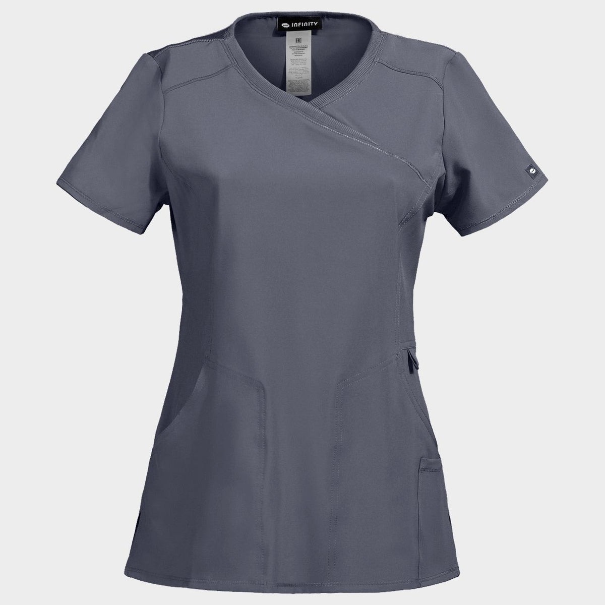 Tunică medicală pentru femei CHEROKEE WRAP GRI CKE2625A